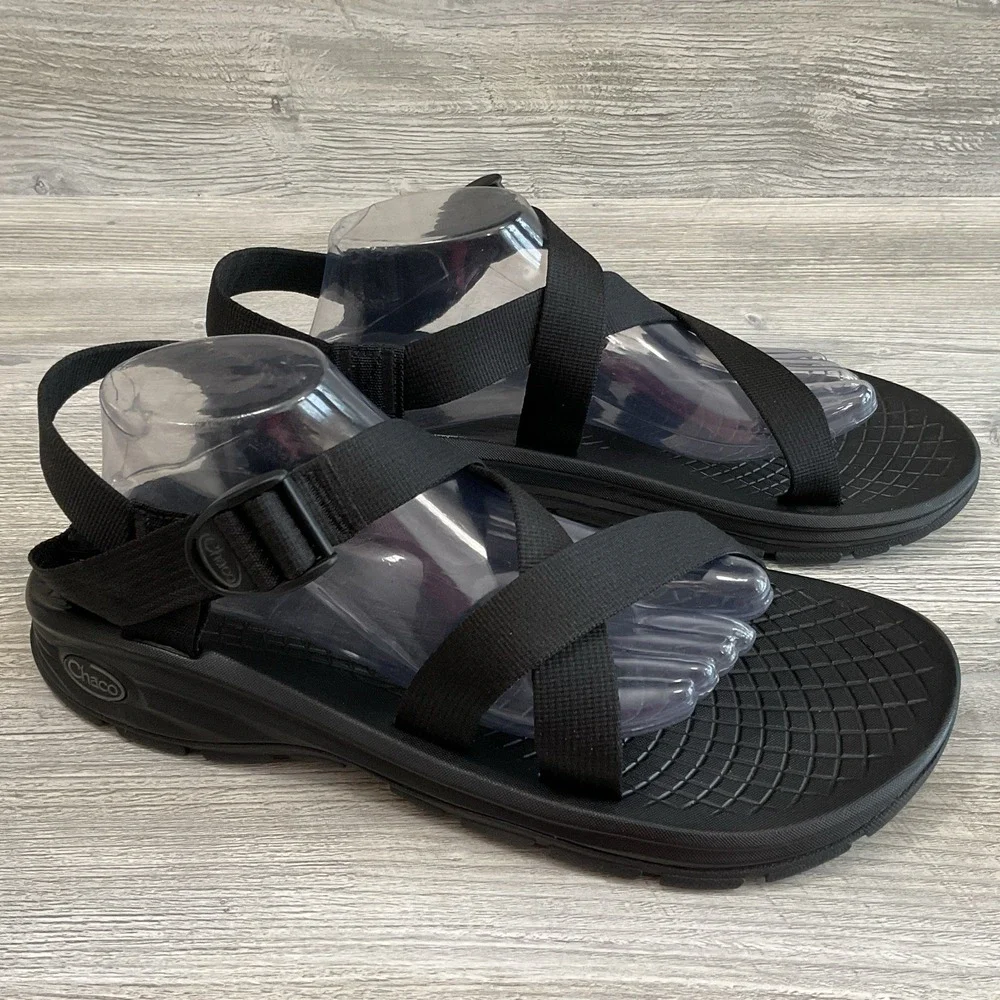 CHACO Z Volv Open Toe Ecotread Sport Comfort Sandals J105085 Black Men's Size 12